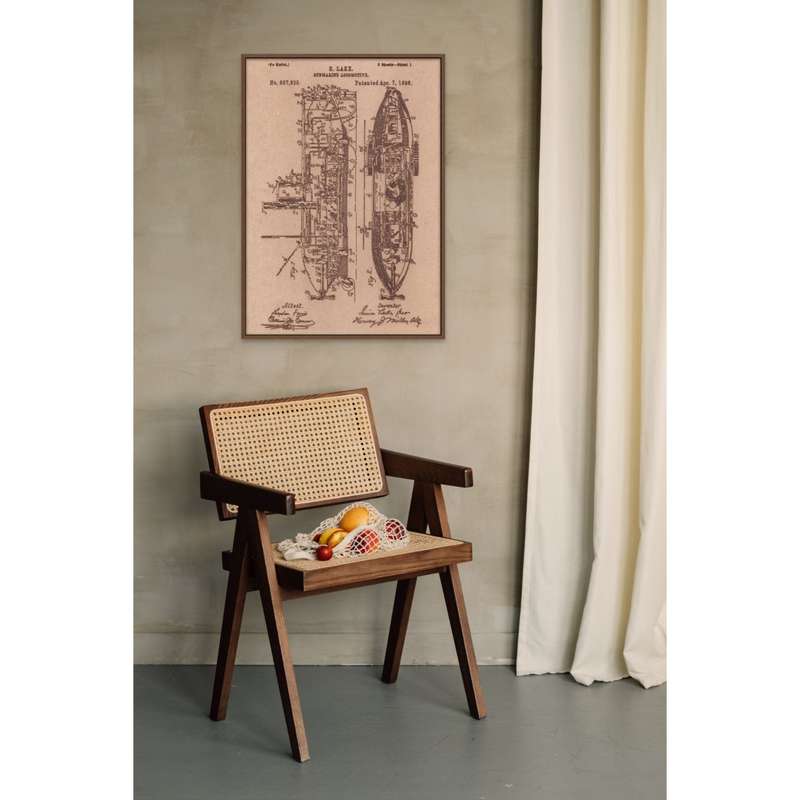 Vintage Patent Sketch Style Submarine - Unframed