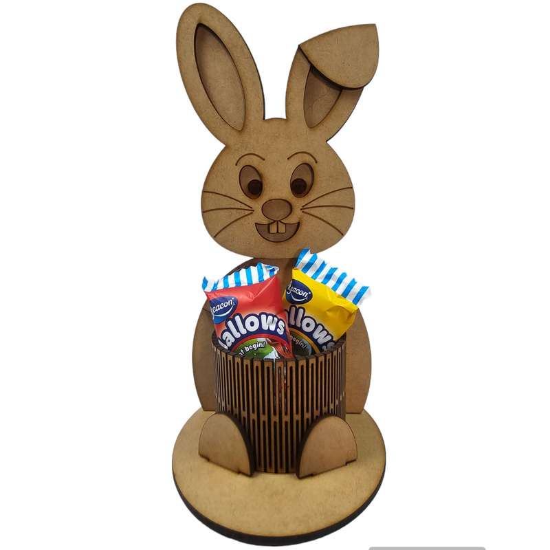 Marshmallow Easter Egg Basket with 3D Bunny Accents (Excluding Marshmallows)