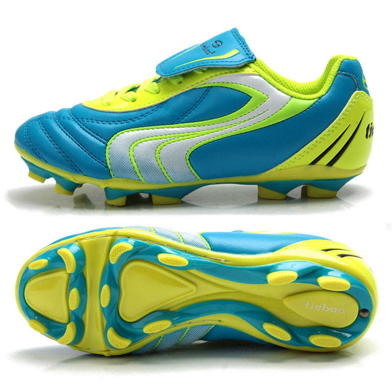 Professional Outdoor Football Boots Children Kids Boys Training Soccer Shoes Teena... - Sky Blue / 6