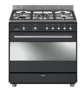 Smeg 90cm Concert Gas-Electric Cooker Anthracite Black SSA91MAA9