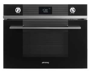Smeg 60x45cm Linea Convection Microwave Oven SF4120MCS - Black