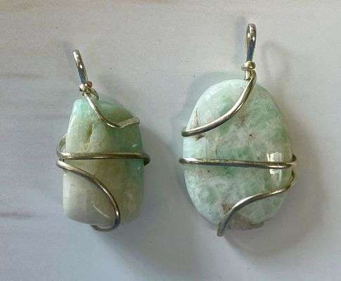 Amazonite Wire Wrapped Pendant