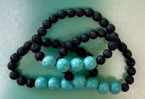 Assorted Lava Rock Gemstone Bracelets
