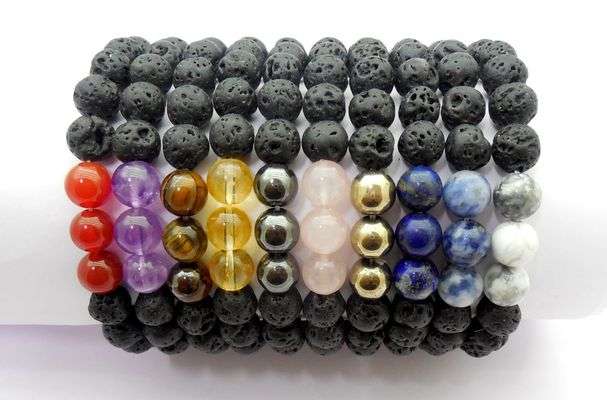 Assorted Lava Rock Gemstone Bracelets