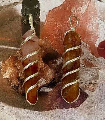 Carnelian Wire Wrapped Pendant