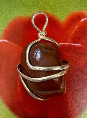 Red Jasper Wire Wrapped Pendant