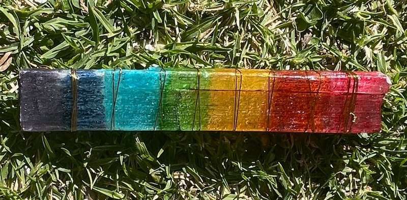 Selenite Chakra Copper wire-wrap wand 5 inch