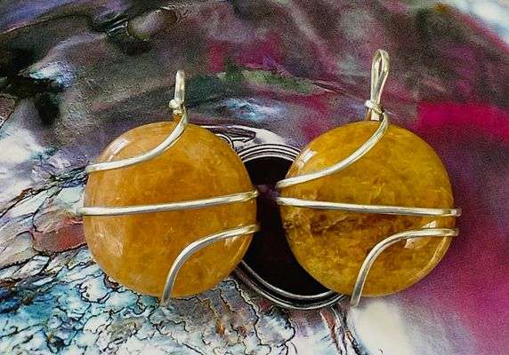 Yellow Aventurine Wire Wrapped Pendants