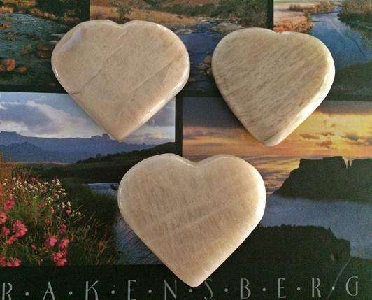 Cream Moonstone Puffy Heart