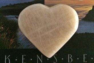 Cream Moonstone Puffy Heart
