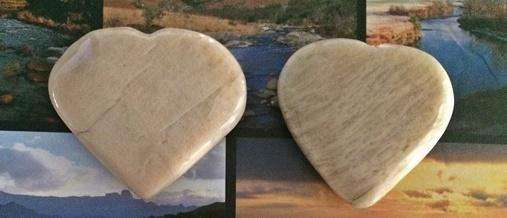 Cream Moonstone Puffy Heart