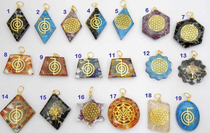 Orgonite Pendants with Sacred Geometry and Reiki Symbols - 35mm to 50mm
