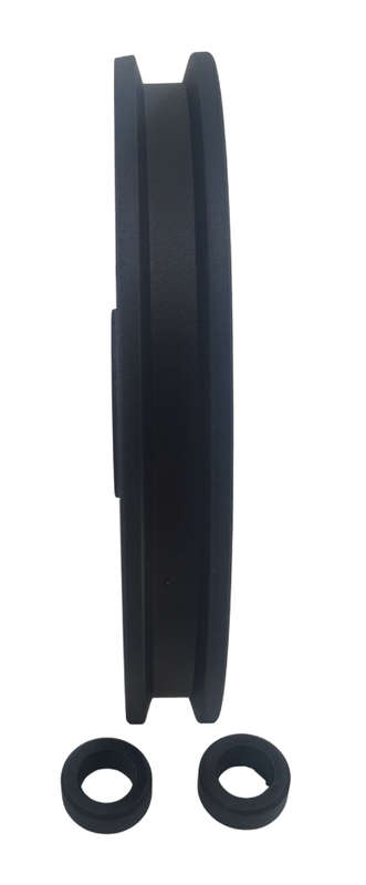 120mm Aluminium black spoke wheel/pulley, bearing and bushes only
