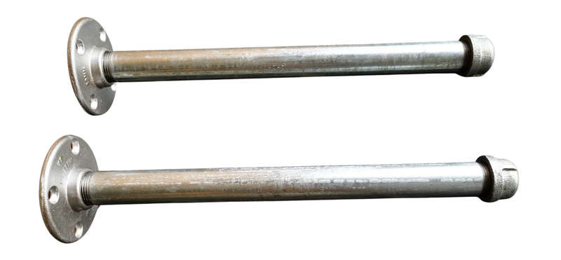 20mm Pipe Industrial Floating Shelf kit - for 220mm wide plank