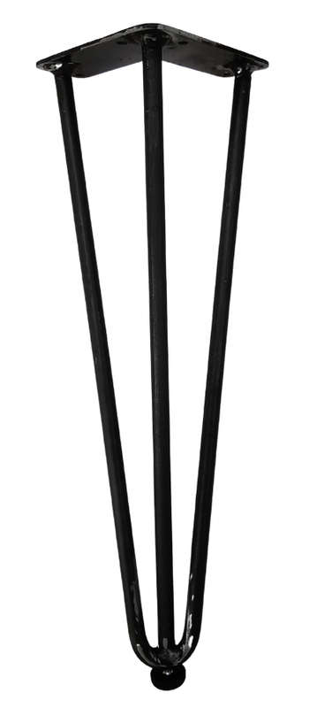 3 Rod 425mm Height/Level Adjustable 12mm Hairpin Leg Each - Raw steel