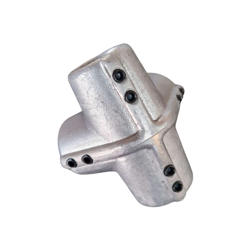 4-Way corner Fitting 27mmID Pipe Clamp with grub screw (no threads)