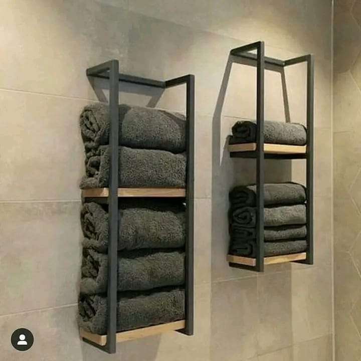 Towel Tower - Wall towel holder 700mm with shelves