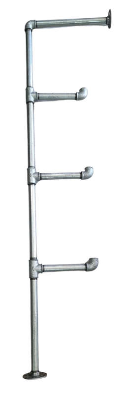 F-Shape Elbow Type 25mm Pipe Shelf kit - for 300mm wide plank (choose qty frames & colour)