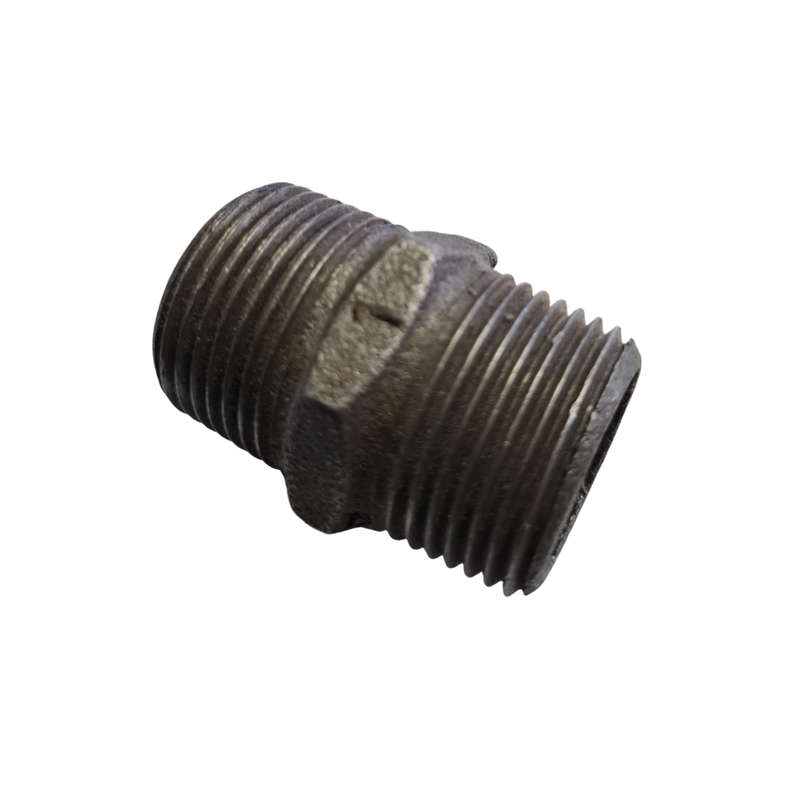 Nipple Hex Fitting Black/Uncoated - 25mm