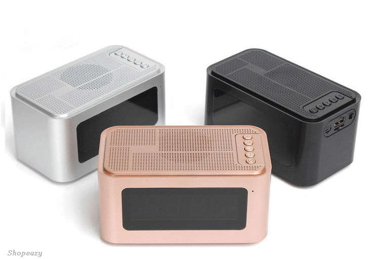 Portable Wireless Bluetooth Speaker withTime Display&Alarm clock Handsfree Call Support TF Card f...