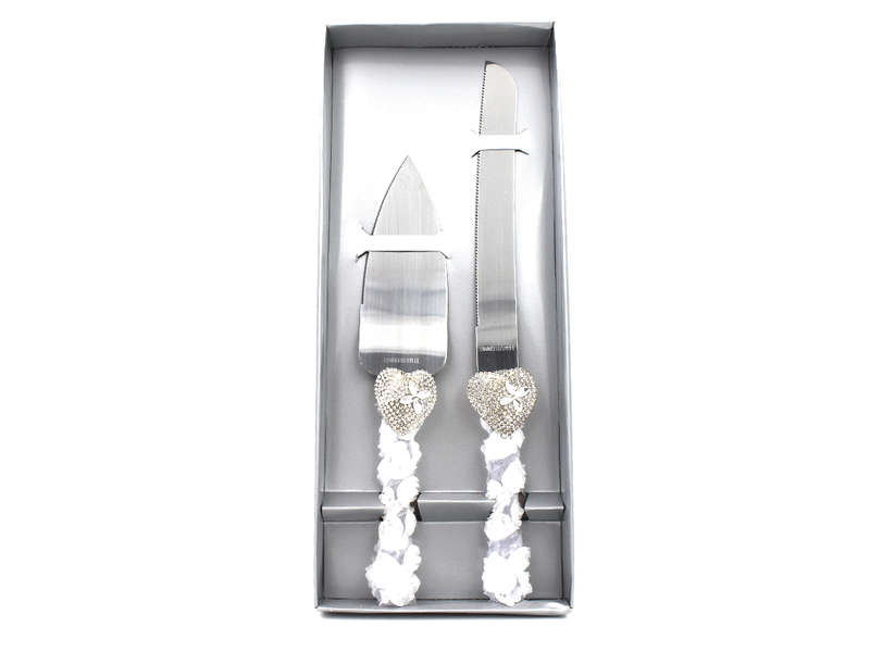 Wedding White Flower Design Cake Knife