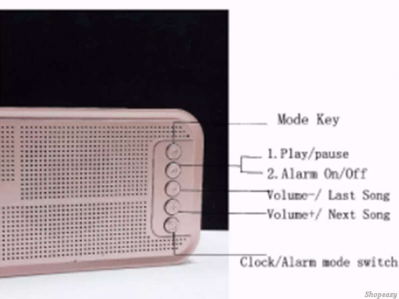 Portable Wireless Bluetooth Speaker withTime Display&Alarm clock Handsfree Call Support TF Card f...