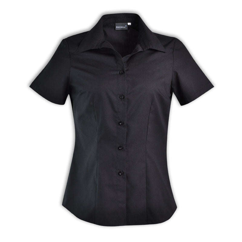 DUCHESS Ladies Roselina Blouse - Short Sleeve - Black / 34