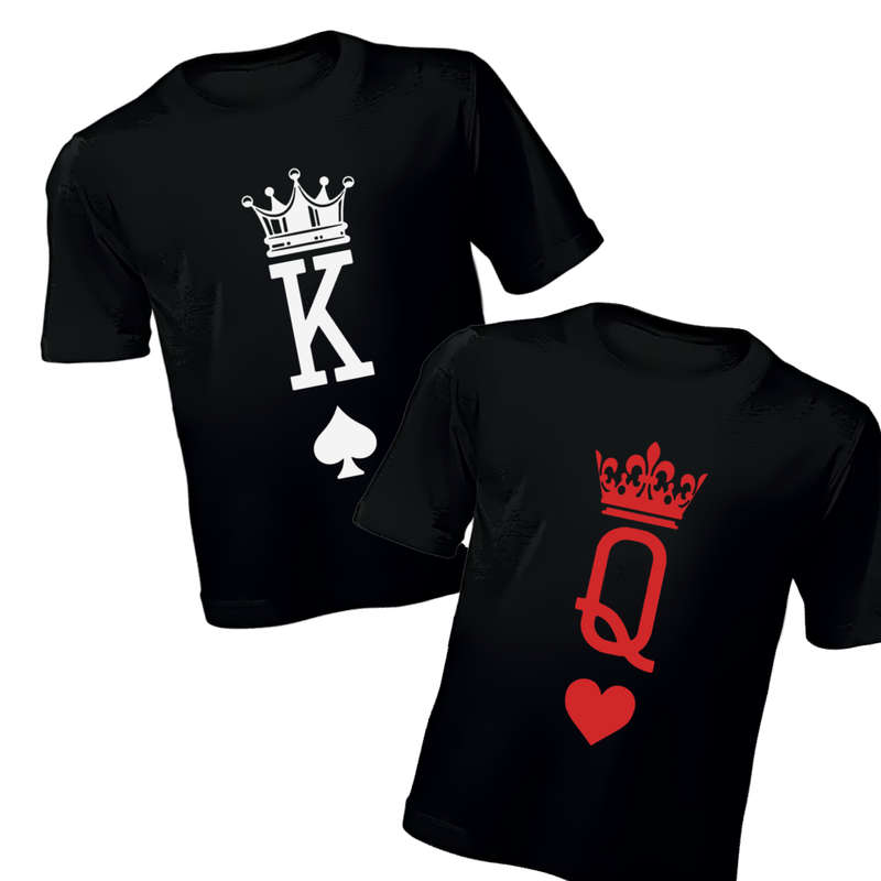 Couples T-Shirts - King and Queen - Black / L / S