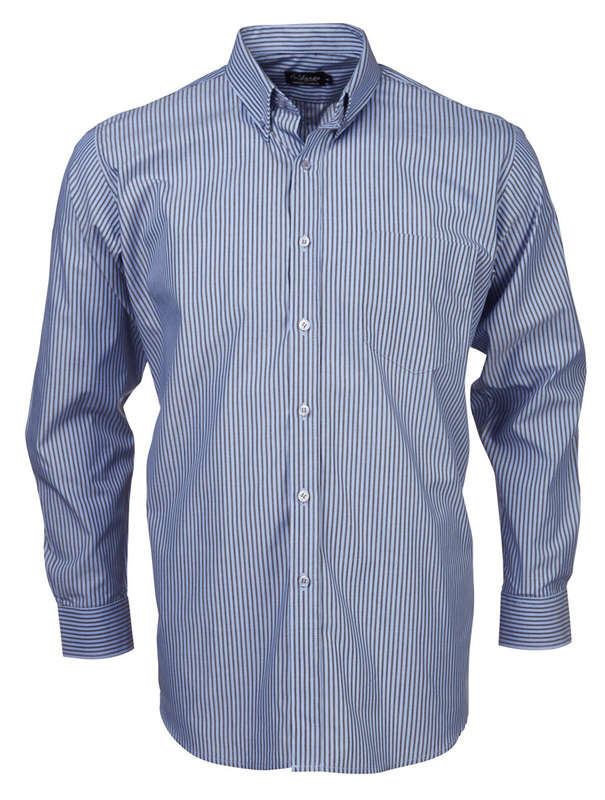 Rolando - K121 Mens Stripe L/S Lounge Shirt - Navy / 3XL
