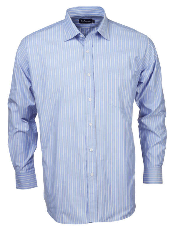 Rolando - K201 Mens Stripe L/S Lounge Shirt - Blue / 3XL