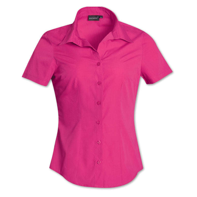 DUCHESS Ladies Roselina Blouse - Short Sleeve - Magenta / 34