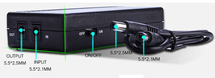 Mini UPS Portable Uninterrupted Power Supply - 12V 2A DC for WiFi Router