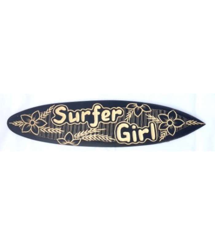 Wood surfer Girl surfboard carved (40cm)