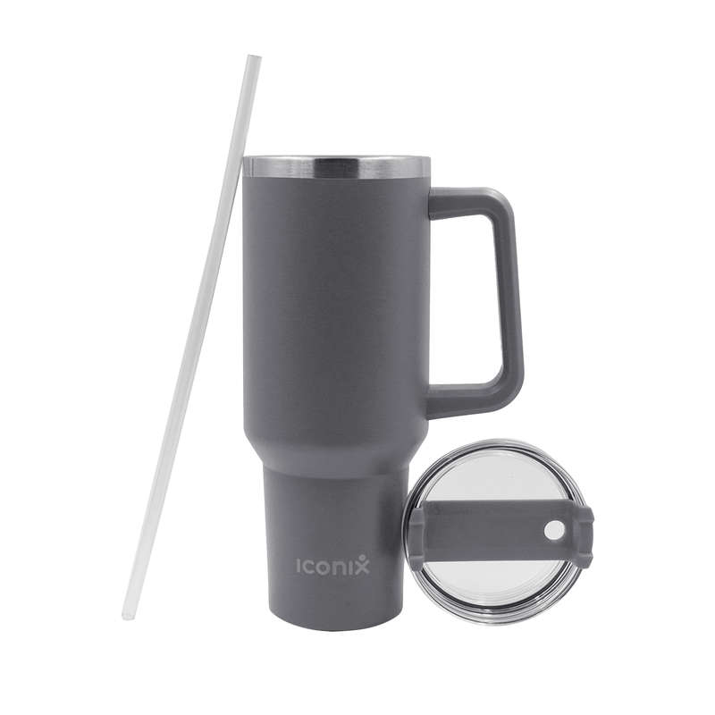 1.2L Stainless Steel Thermo Travel Flask with handle - Grey