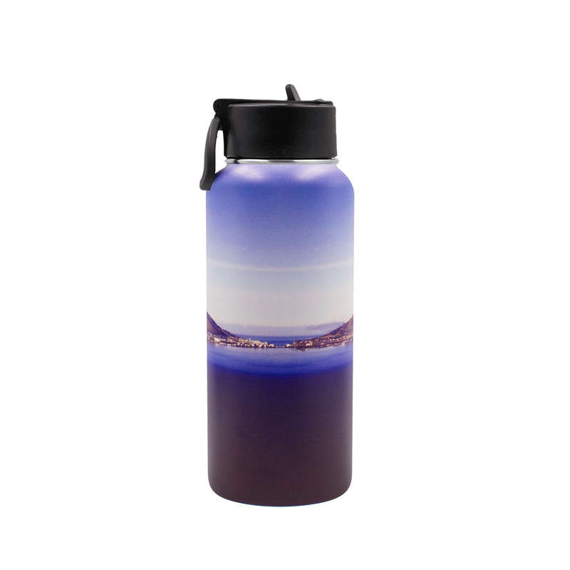 Iconix Table Mountain Cityscape Stainless Steel Hot and Cold Flask - Straw Lid