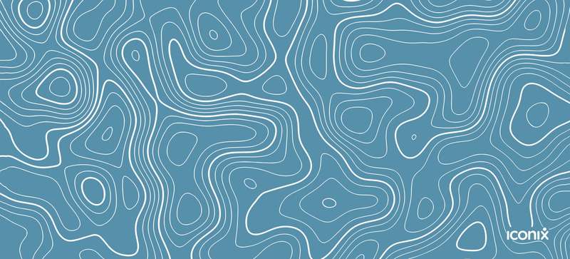 Abstract Contoured Lines - Blue Full Desk XL Coverage Gaming and Office Mouse Pad