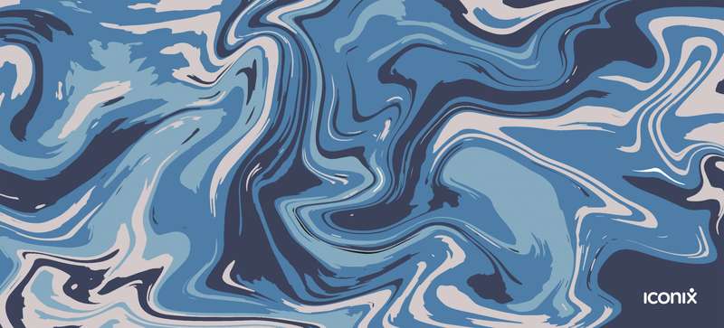 Blue Sea Marble Full Desk XL Coverage Gaming and Office Mouse Pad