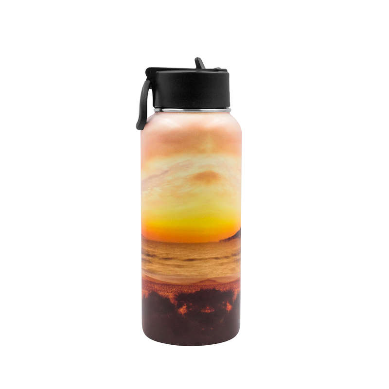 Iconix Table Mountain Golden Views Stainless Steel Hot and Cold Flask - Straw Lid
