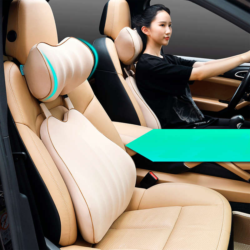 Travel Memory Foam 2 Piece Neck and Lower Back Support Cushions