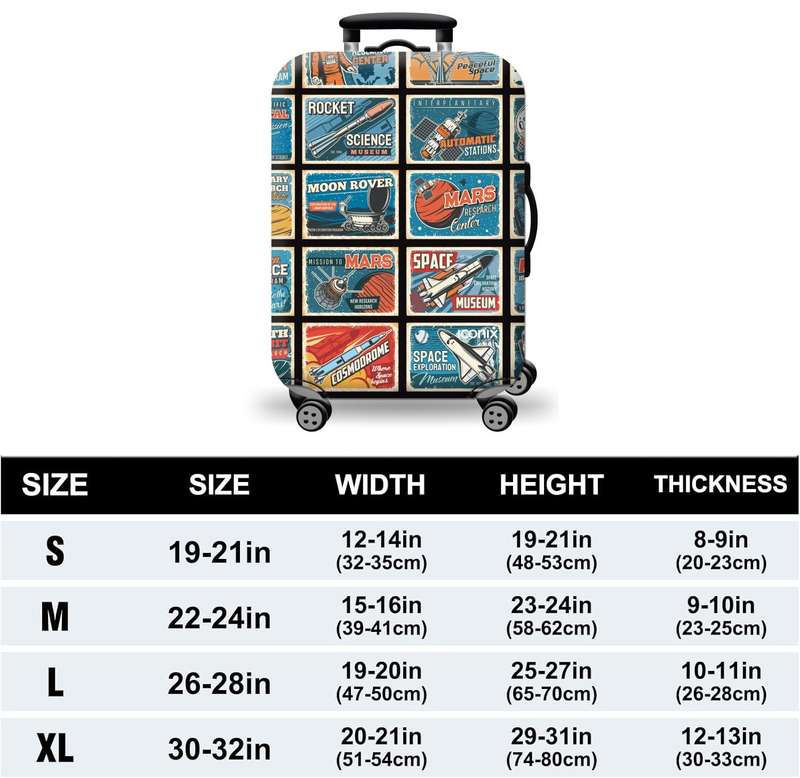 Printed Luggage Protector - Rocket Effect