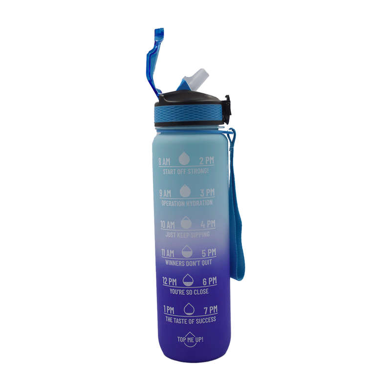 Iconix South African Motivational Time Marker Water Bottle  Blue Ombre