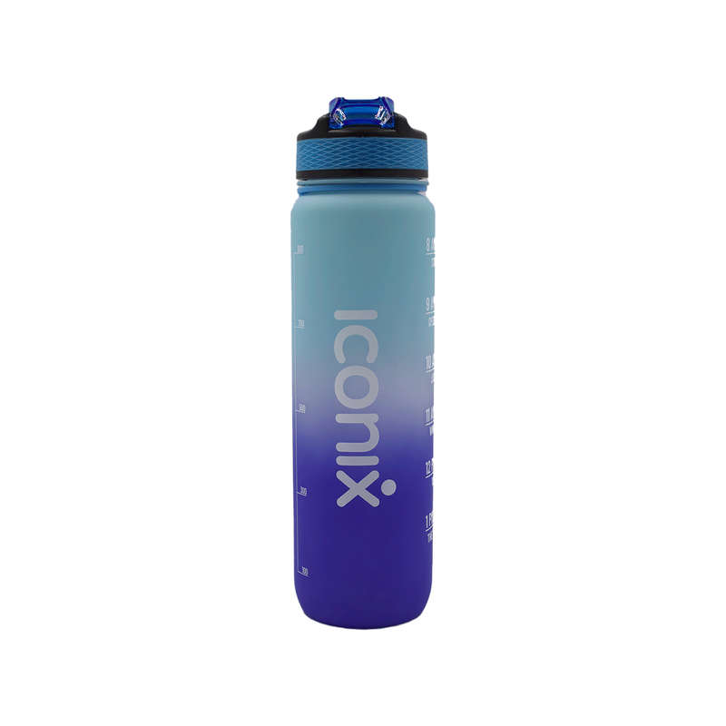Iconix South African Motivational Time Marker Water Bottle  Blue Ombre