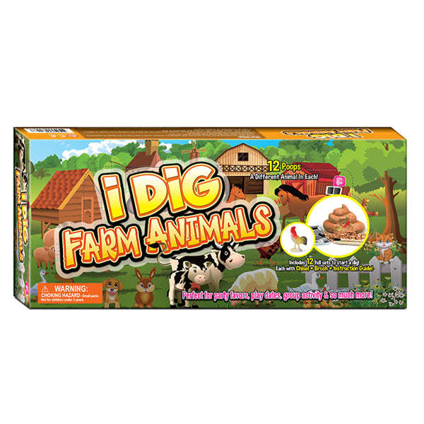 12Pc Junior Dig Kit - Farm Animals