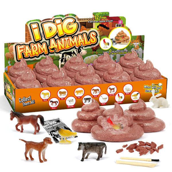 12Pc Junior Dig Kit - Farm Animals