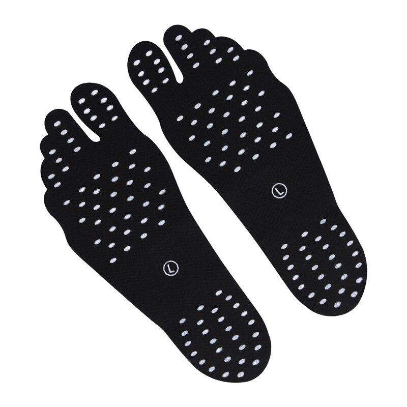 2 Pairs of  Beach Stick-On Waterproof Soles - XL / Black