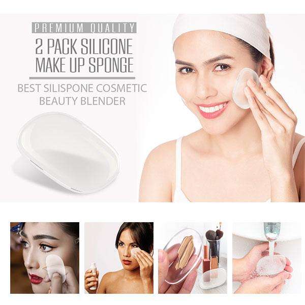 2 Piece Clear Silicone Makeup Sponge