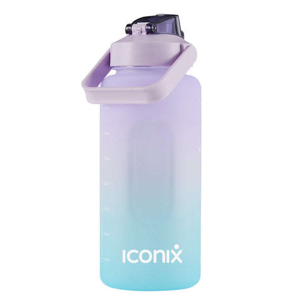 2.2 L Motivational Time Marker Water Bottle  Purple and Teal