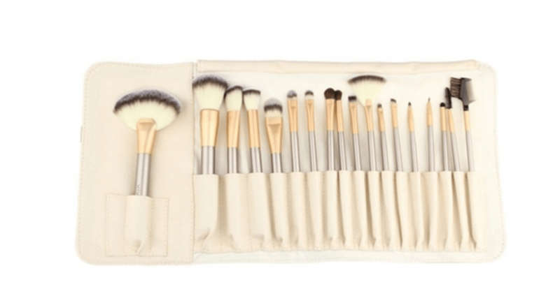 24 Piece Champagne Gold Makeup Brushes Set
