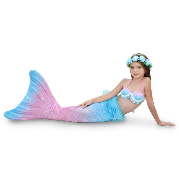 3 Piece Kids Cotton Candy Mermaid Bikini | GB37