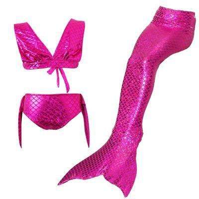 3 Piece Kids Hot Pink Mermaid Bikini | JP18 - 120